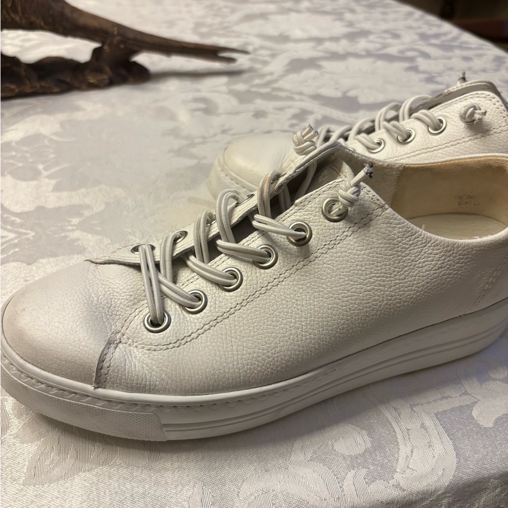 Paul Green Hadley Classic White Leather Women's Sneakers - Picture 3 of 7